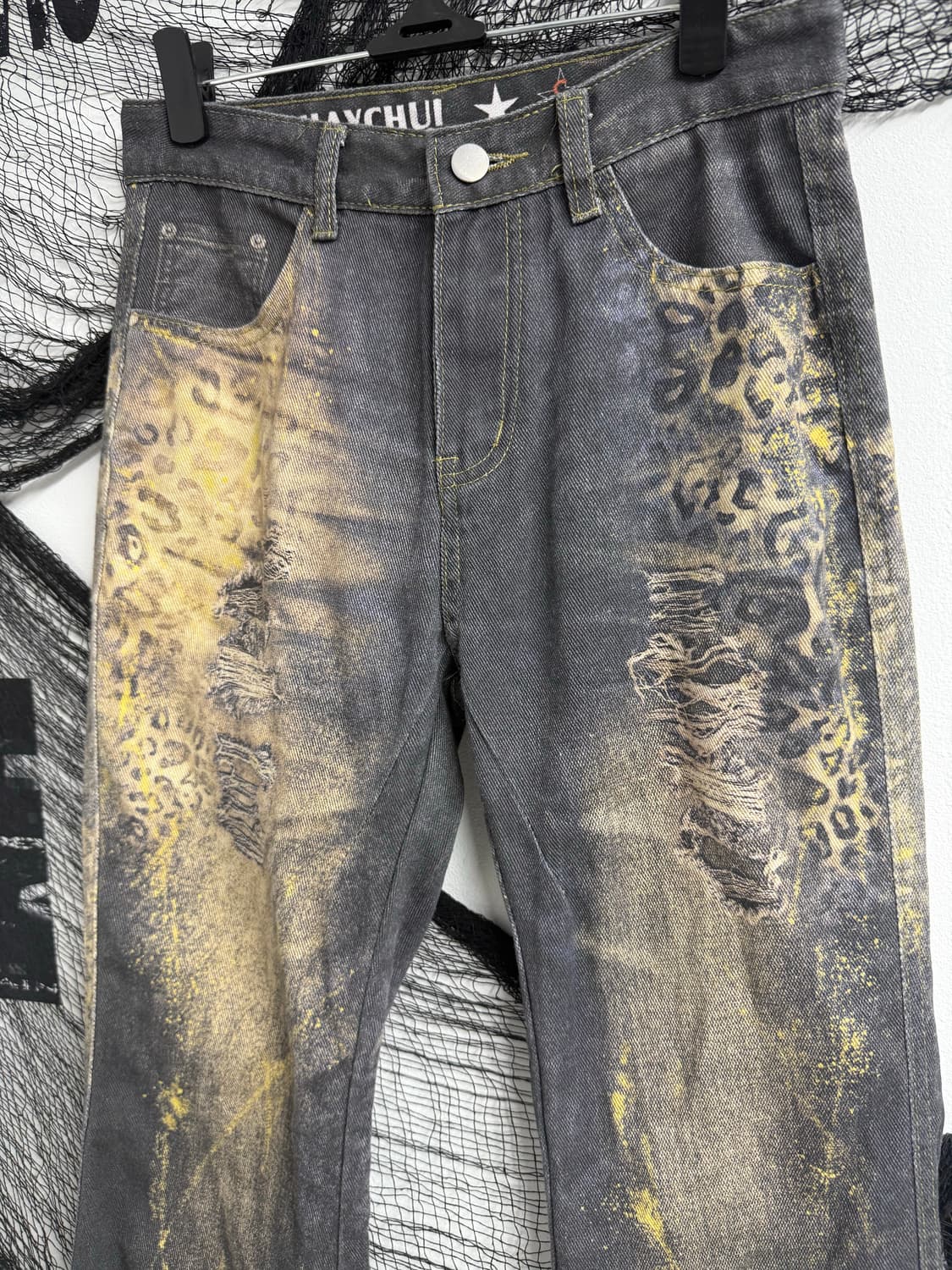 00s leopard damage printing jeans 상품이미지2