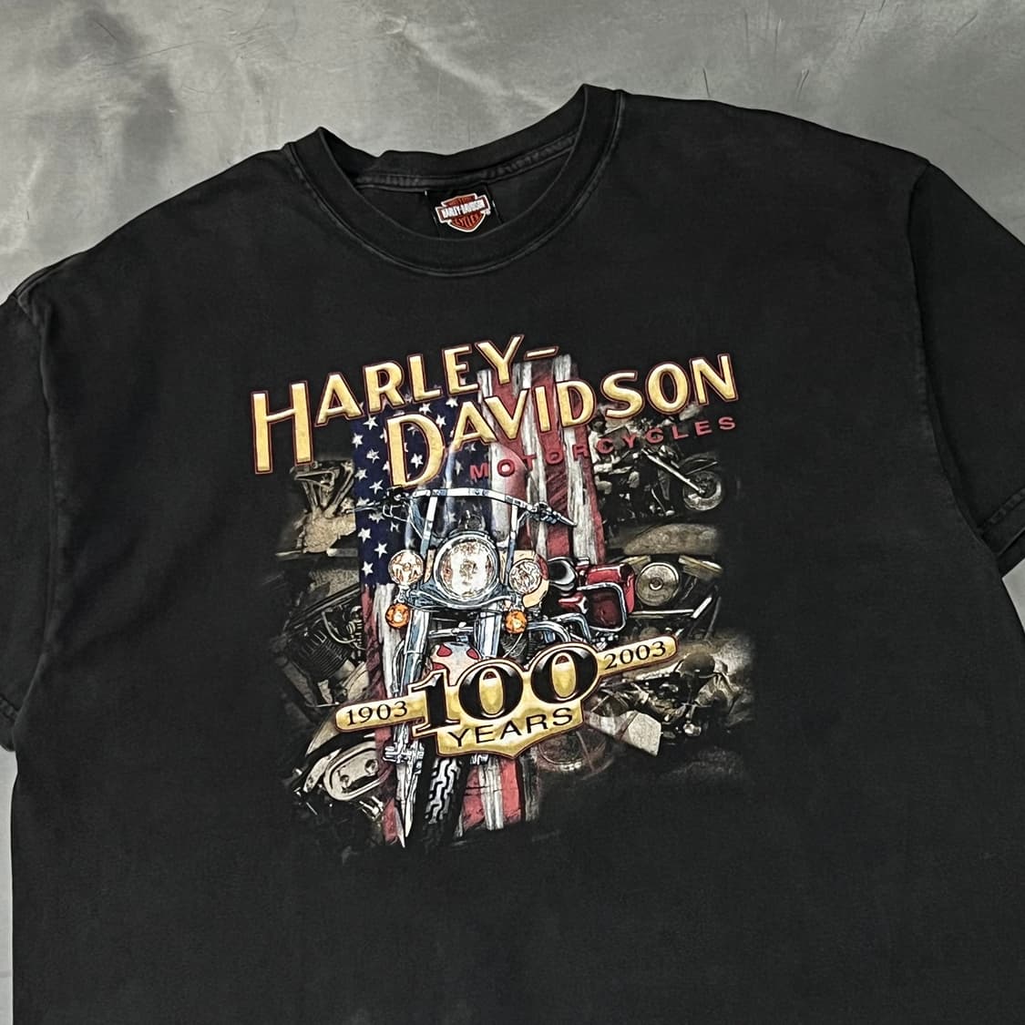  USA 할리데이비슨 100주년 엔진 프린팅 반팔티 y15699 상품이미지3