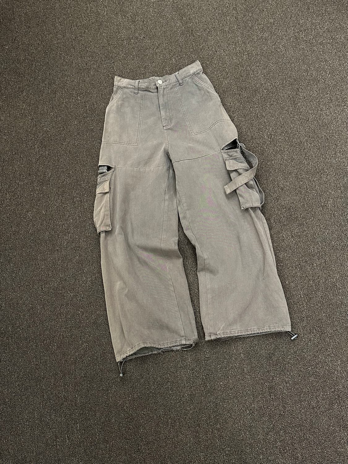 OS)Japanese vintage 여성 스트랩 와이드 카고 팬츠 상품이미지1