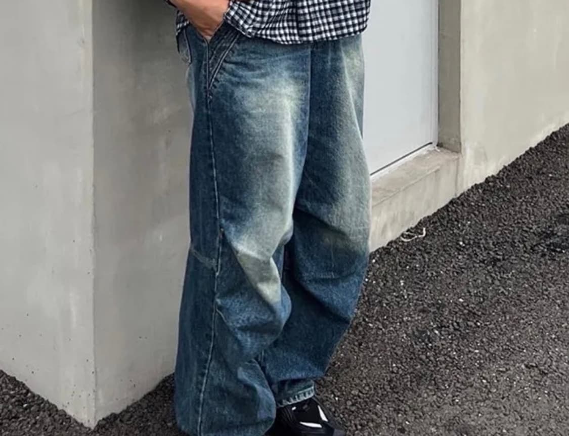 DNSR 파라슈트 와이드 데님 블루 상품이미지3