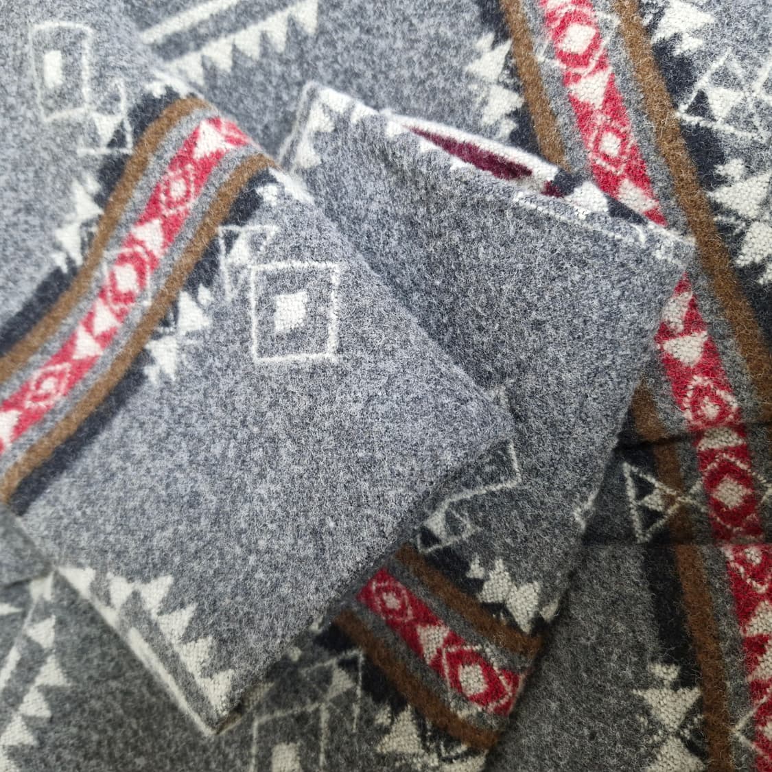 펜들턴 Pendleton 패턴 버진 울 코트 가죽 트림 상품이미지6