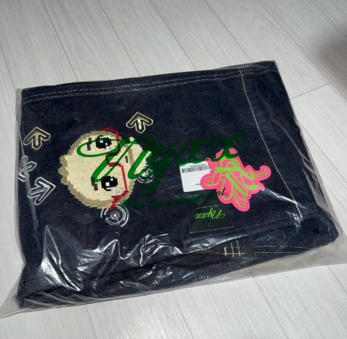 새상품) nyxx 안경만두 콜라보 데님팬츠 s 상품이미지2