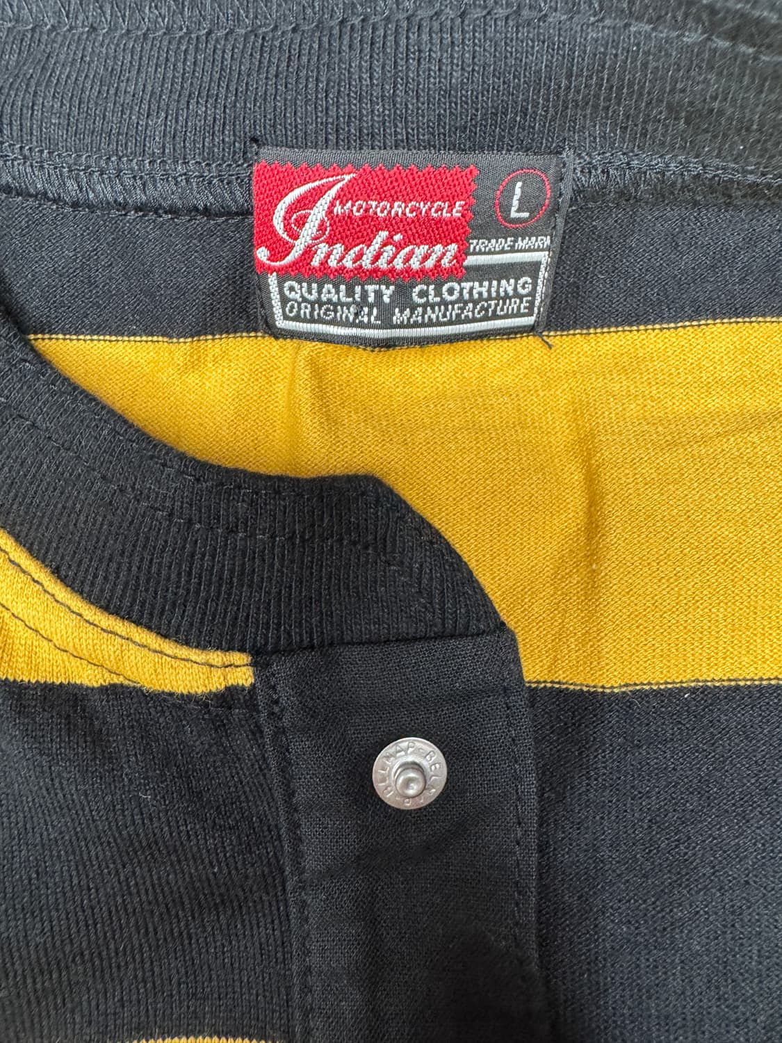 인디안모터사이클 Indian motercycle 넥버튼 보더 티셔츠 L 상품이미지4