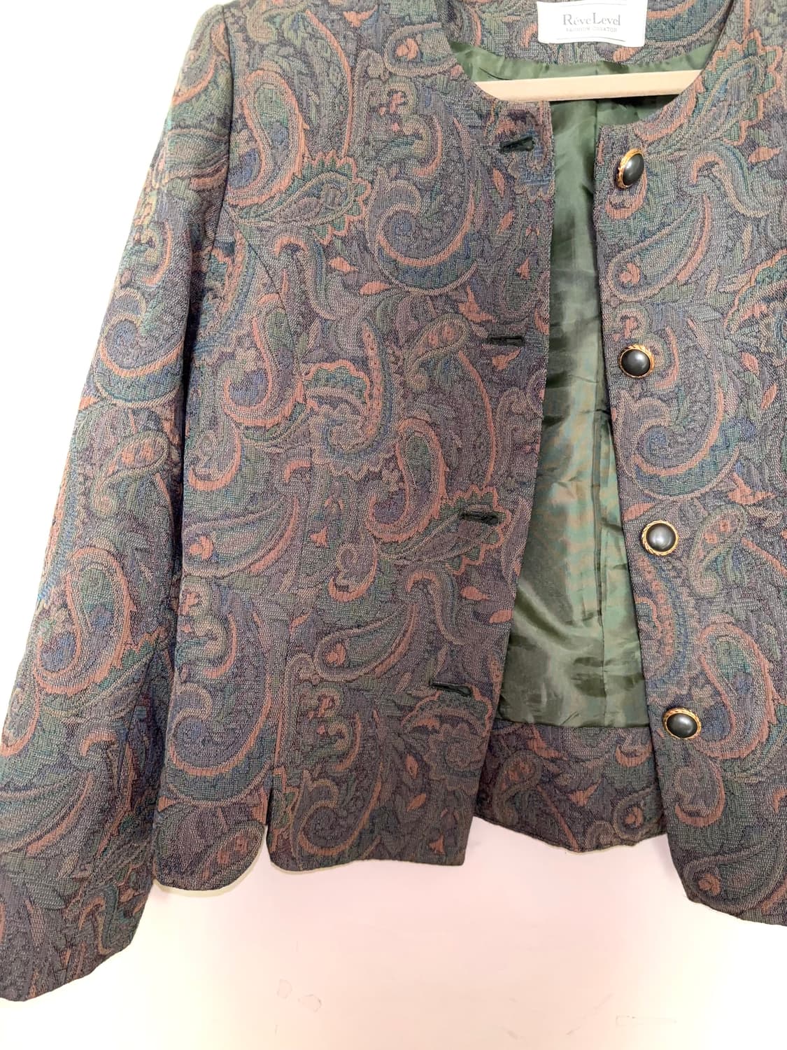 울60 아방가르드 에스닉 오리엔탈 페이즐리 패턴 빈티지 자켓 상품이미지5