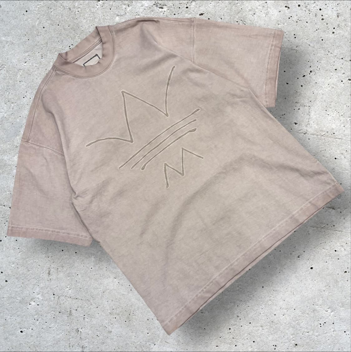 [L] 아디다스 R.Y.V 베이지색 크라운 자수 반팔티 C162 상품이미지1