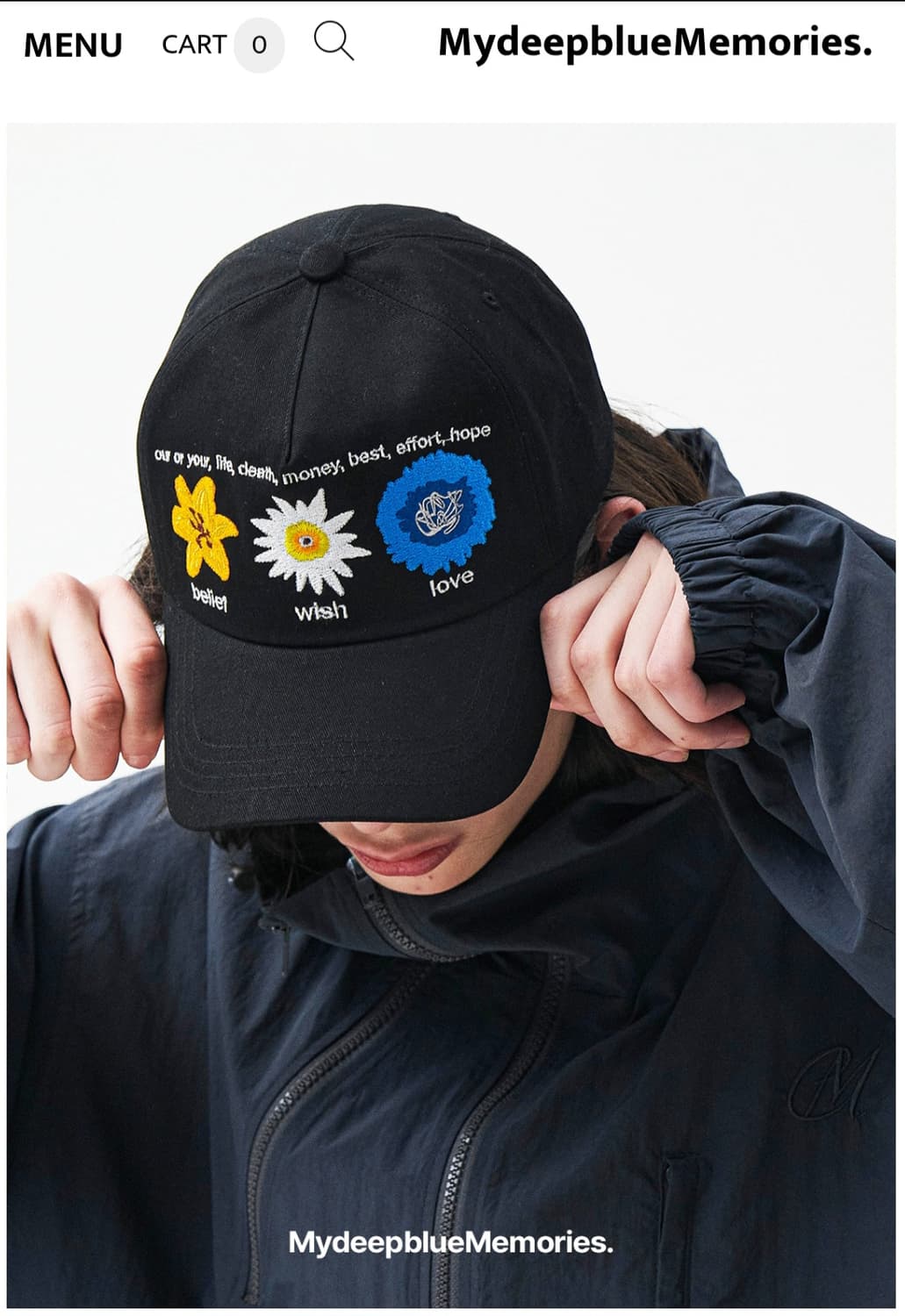 마이딥블루메모리즈 볼캡 블랙 상품이미지2