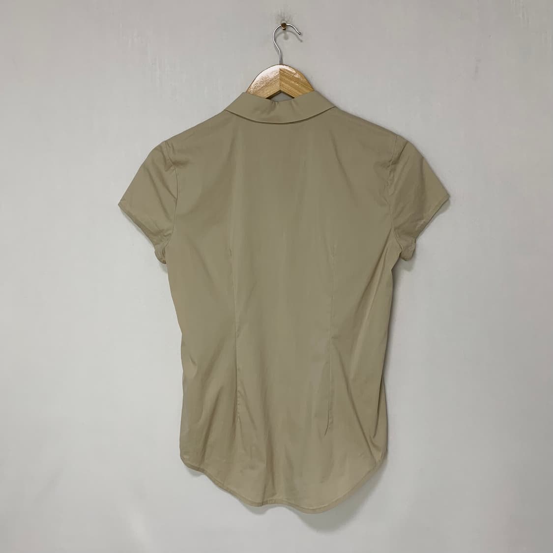 theory luxe 띠어리 반팔 슬림핏 여성 셔츠 베이지 빈티지블라우스 상품이미지5