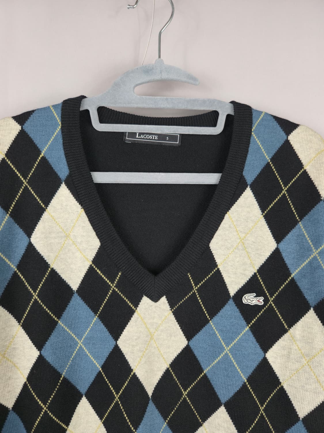 [무료배송]라코스테 105 남성 울100 아가일 니트 상품이미지2