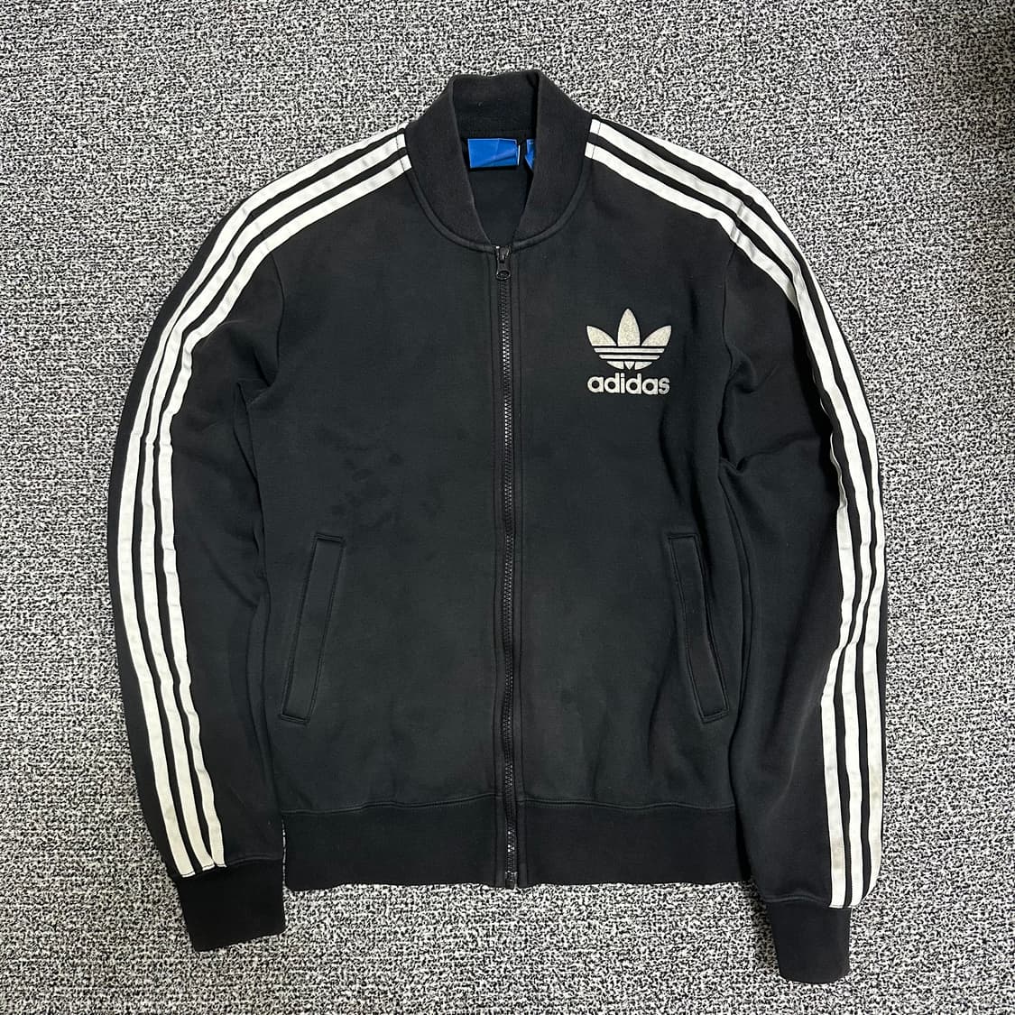 (100) 아디다스 삼선 코튼 트랙탑 져지 블랙 상품이미지1