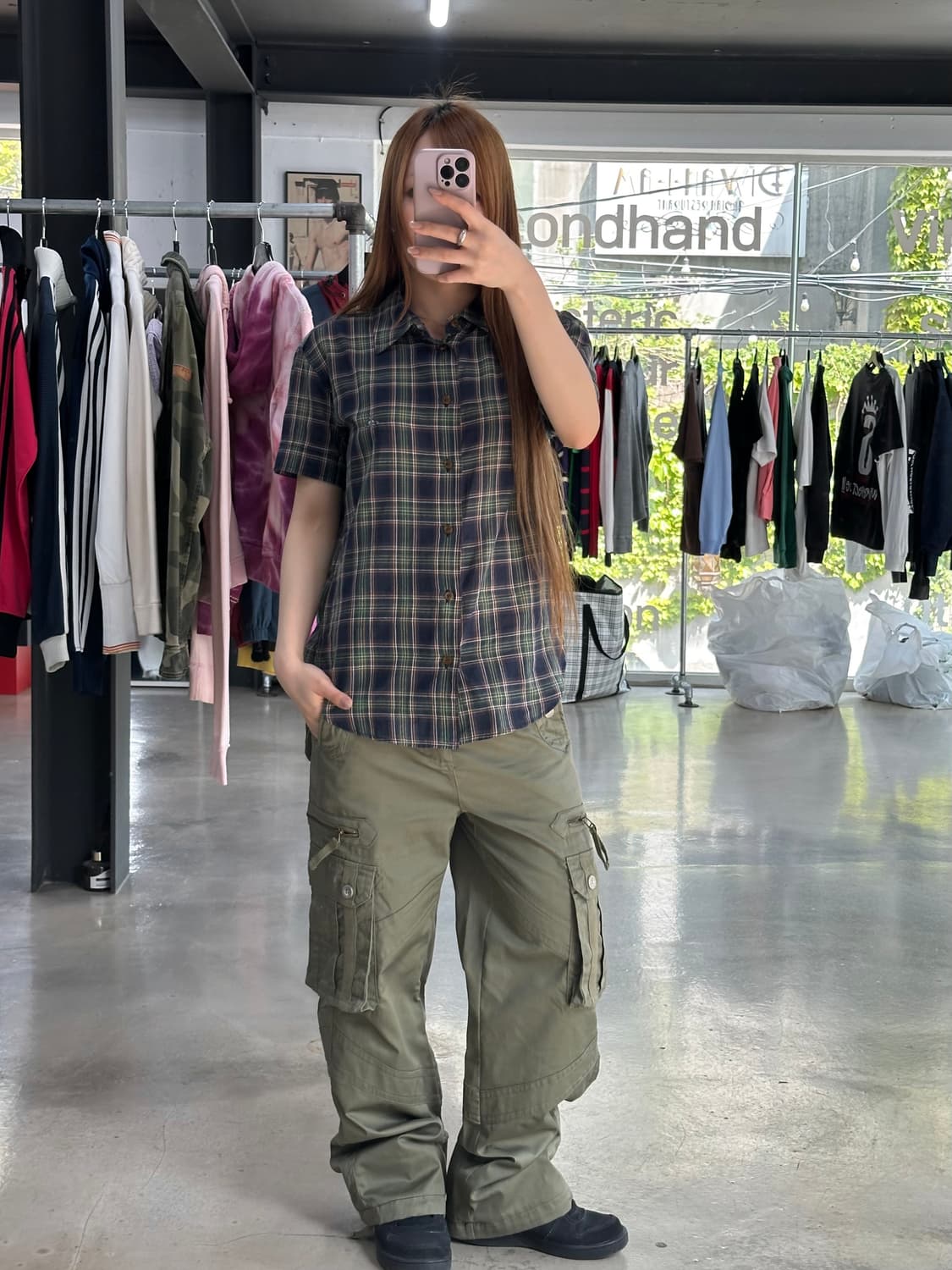 비비안웨스트우드 ORB 체크 반팔셔츠  상품이미지3