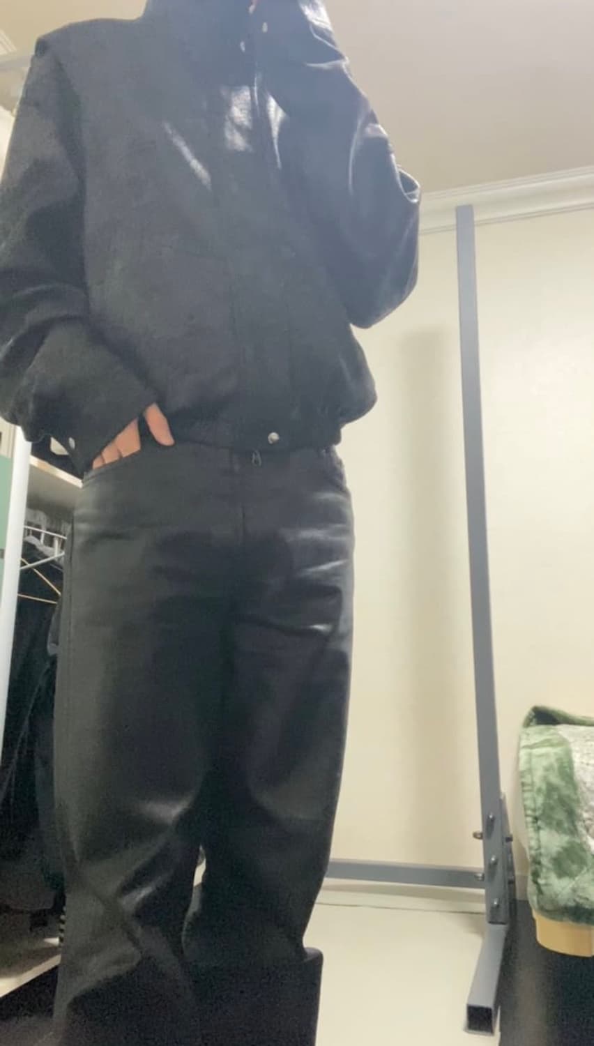 high neck leather jacket 상품이미지3