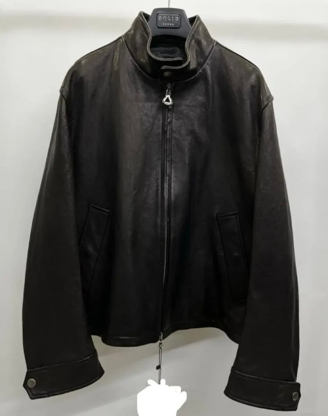 [50] 솔리드옴므 밴드넥 워싱 램스킨 레더 가죽 자켓 상품이미지1