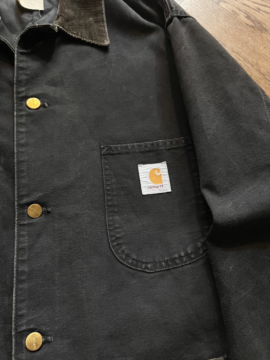 [XL]90's 칼하트 유니온메이드 USA 미시간 블랙 초어 자켓 상품이미지4