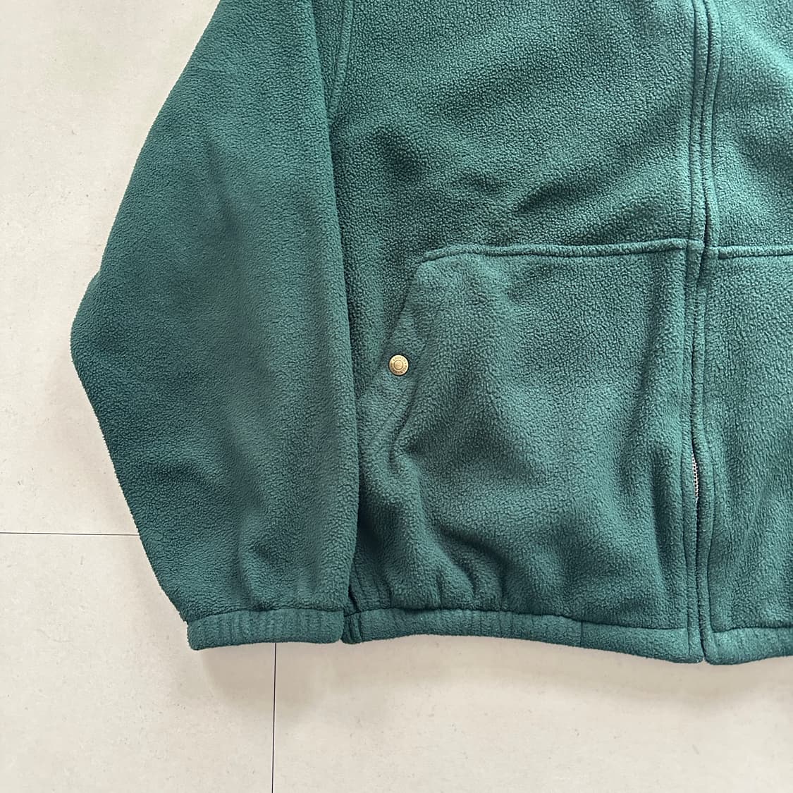 90s 폴로 랄프로렌 플리스 그린 블루종 헤링턴 집업 자켓 XL 상품이미지4