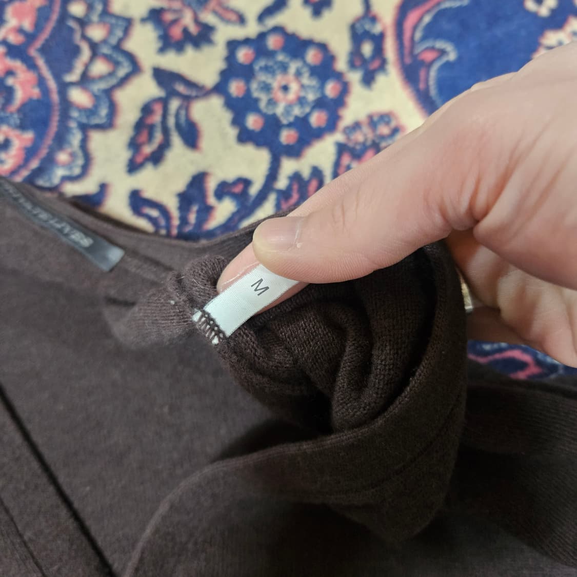 PRIVATE LIVES in Italy 캐시미어 울 혼방 브라운 가디건 상품이미지4