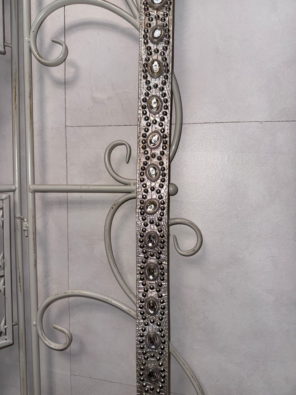 Silver python cubic stud belt 상품이미지5