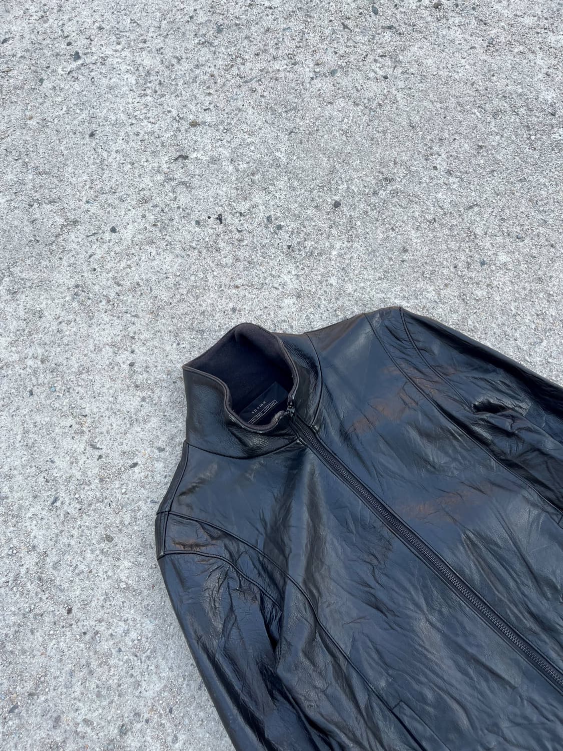 Vintage 양가죽 하이넥 레더 자켓 상품이미지2