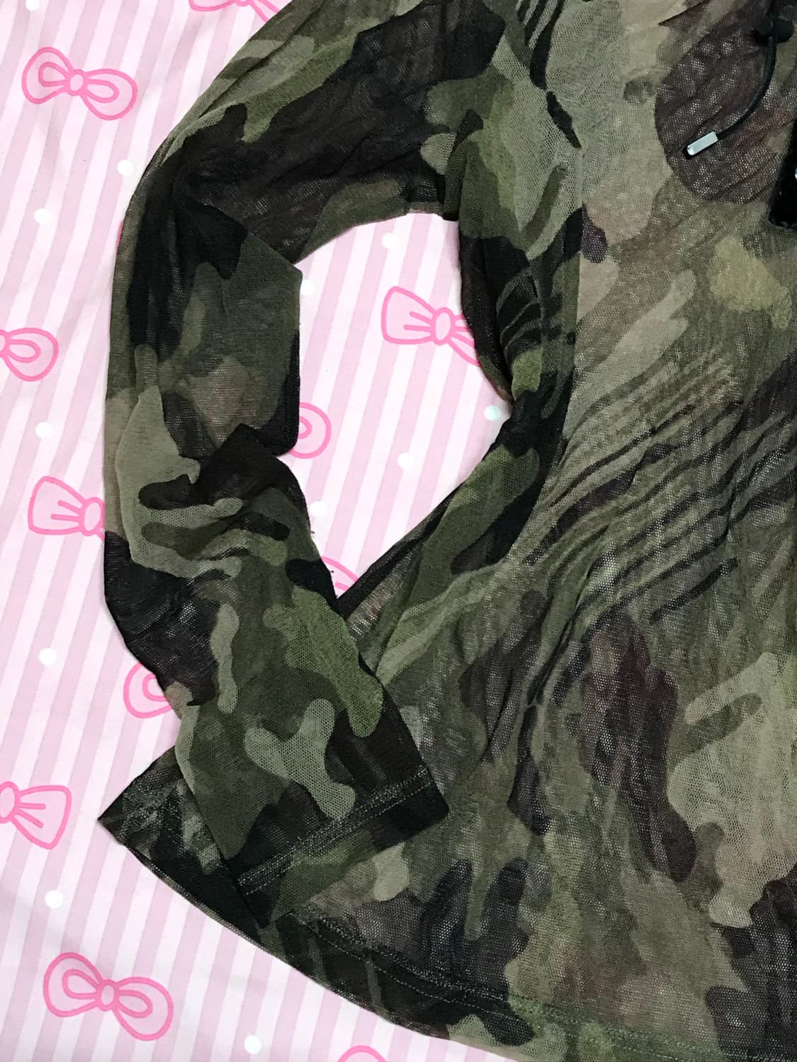 카모 시스루 후드 상품이미지4