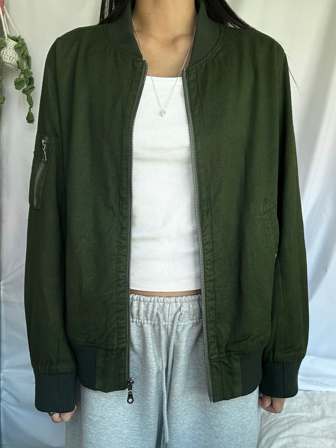 빈티지 카키 블루종 점퍼 상품이미지4