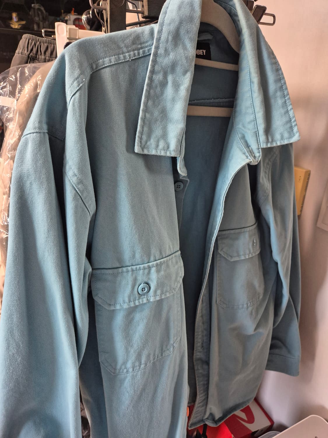 아이앱 스튜디오 x 오베이 볼드 셔츠 자켓 블루  상품이미지3