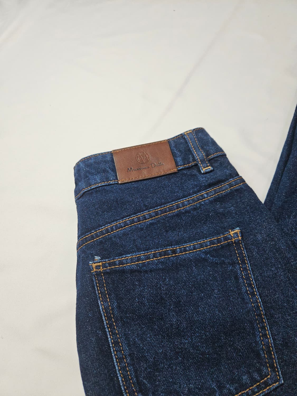 마시모두띠 가죽패치 데님팬츠 청바지 세미와이드 28 상품이미지2