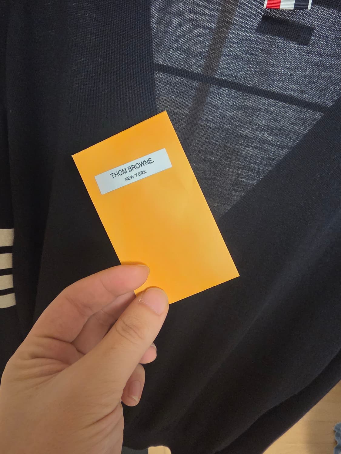 [ 25 / 5size ] 톰브라운 메리노울 사선완장 가디건 네이비 상품이미지9