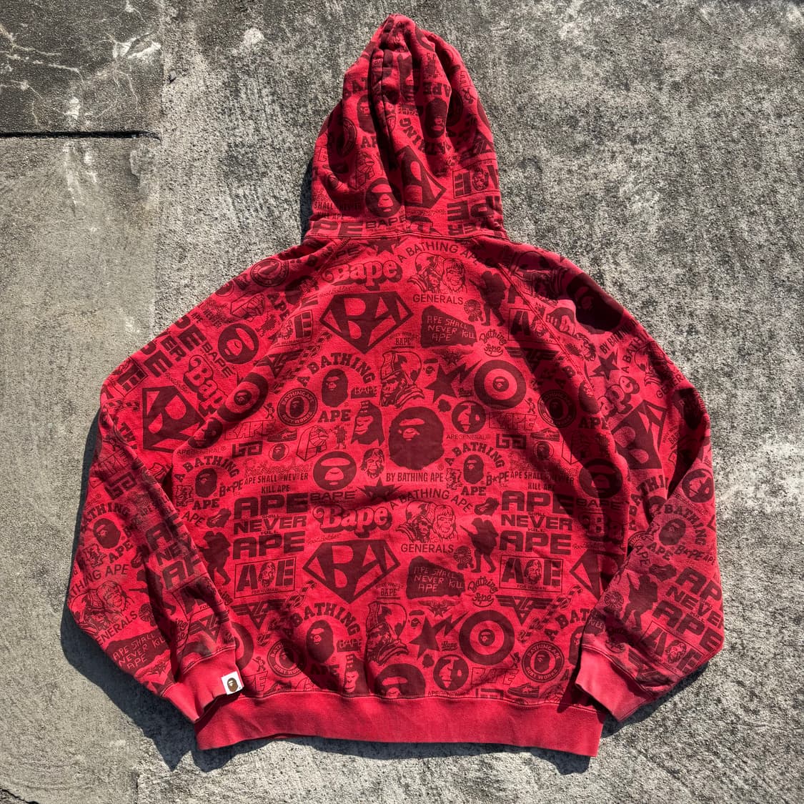 [L] Bape 풀프린팅 풀 집업 후드티 상품이미지3