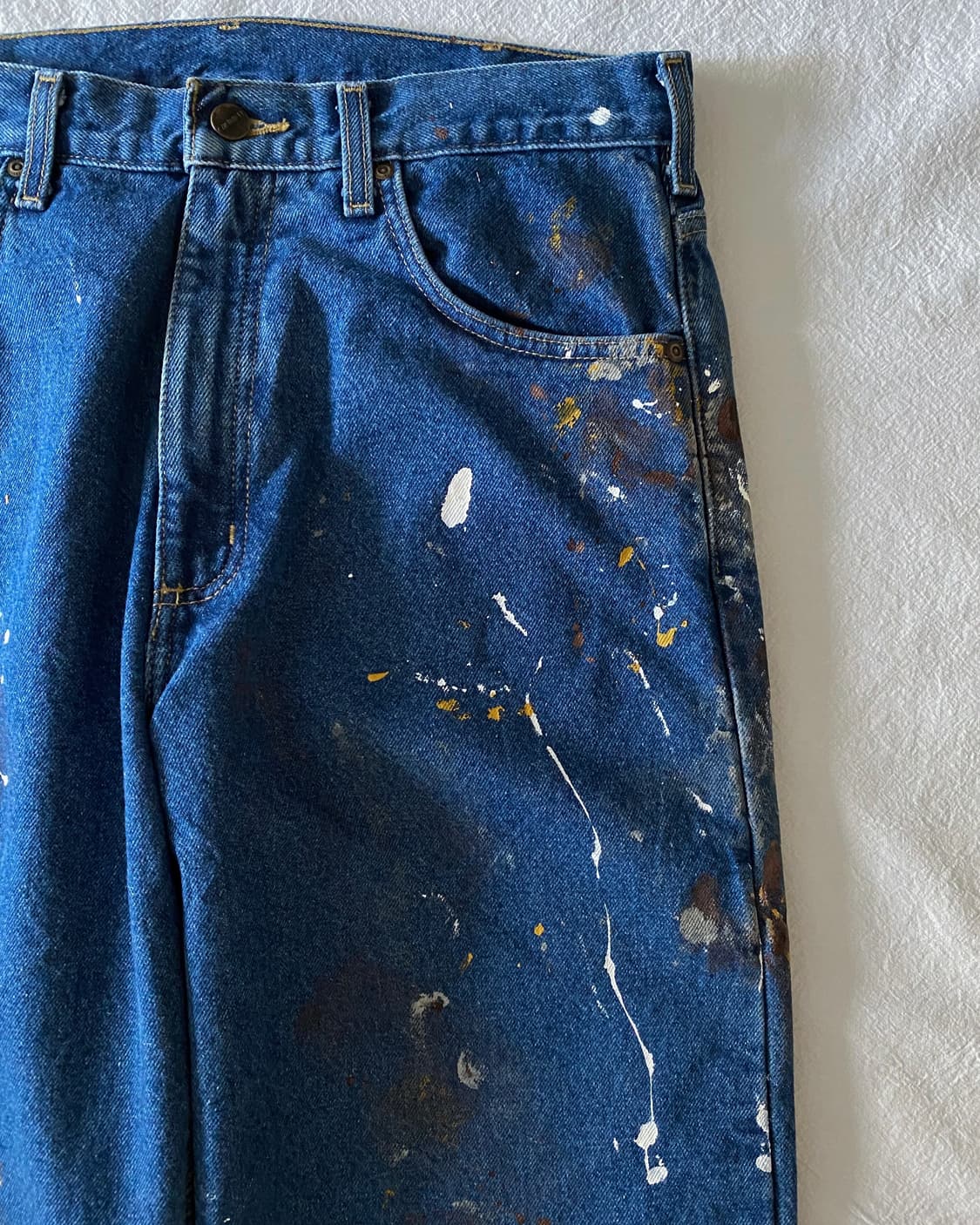 칼하트 페인팅 플란넬 데님 팬츠 상품이미지4