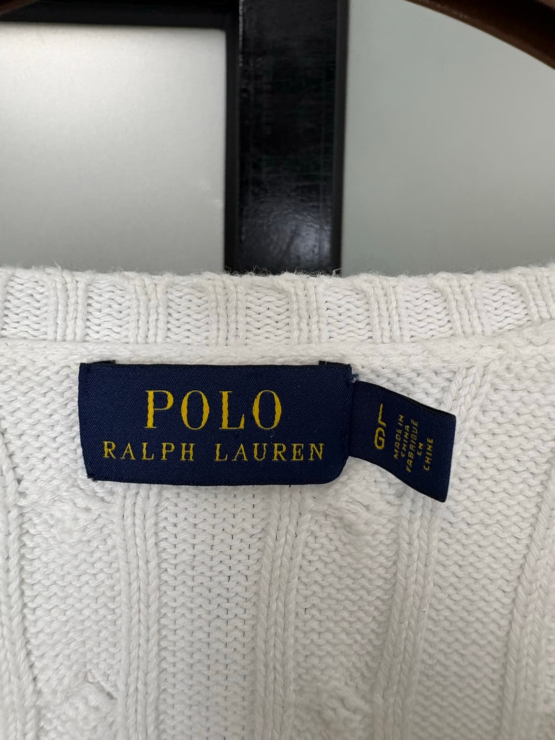 [2XL]POLO 폴로 화이트 브이넥 꽈배기 니트 상품이미지5
