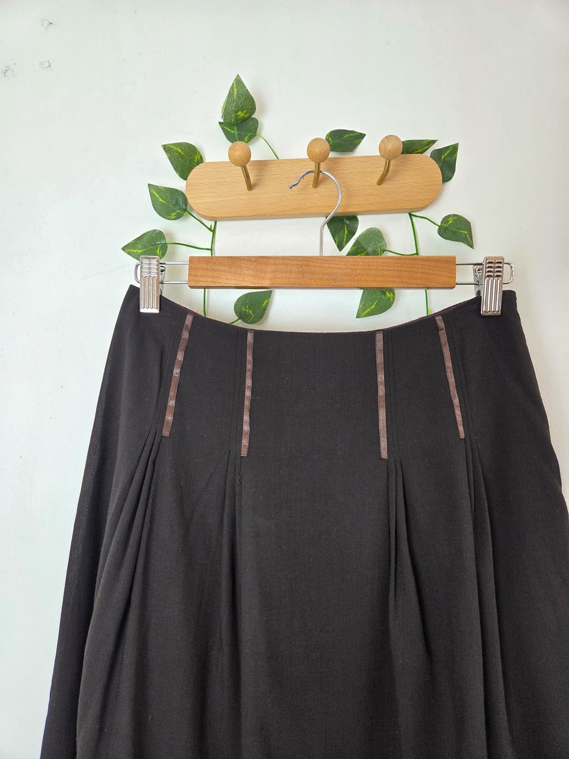 다크브라운 미디 스커트 상품이미지2