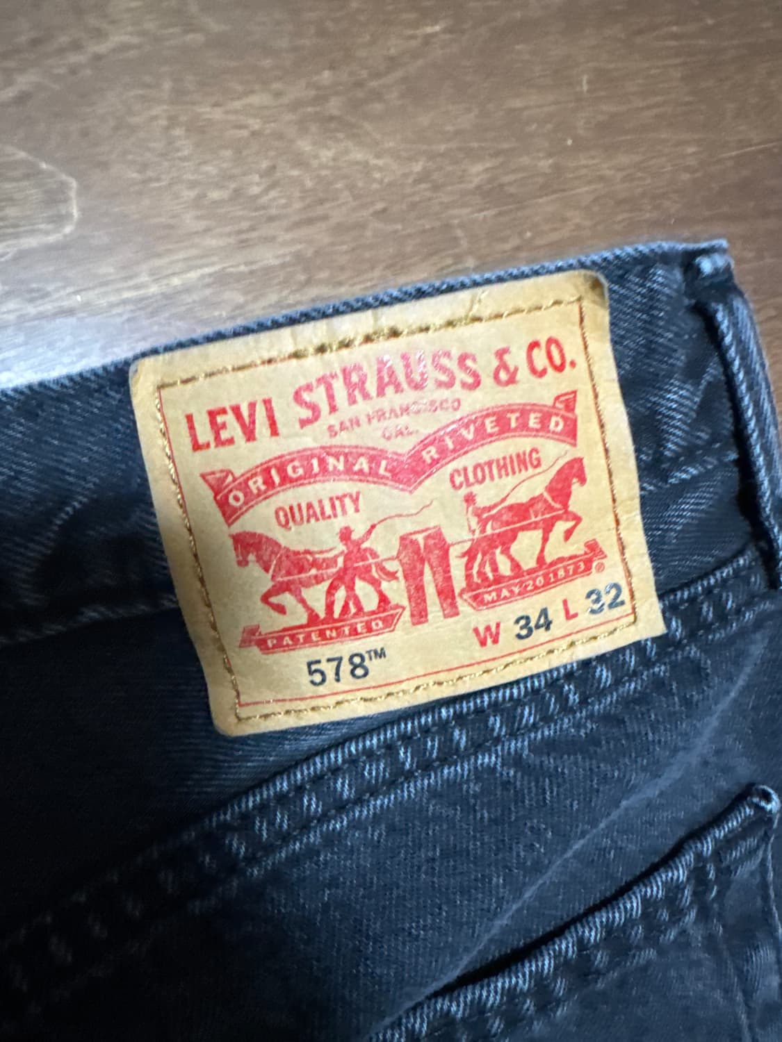 Levi's 578 블랙 데님 W34 L32 상품이미지4