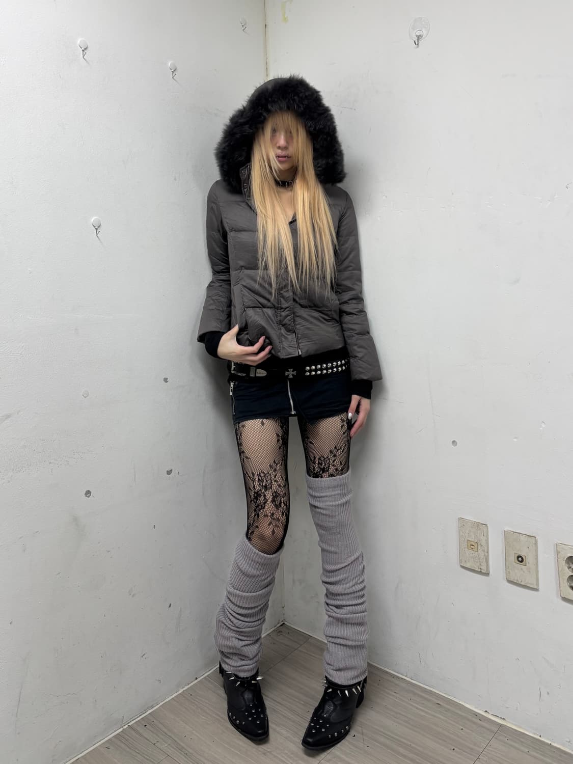 Y2K Grey Fur Padding 상품이미지2