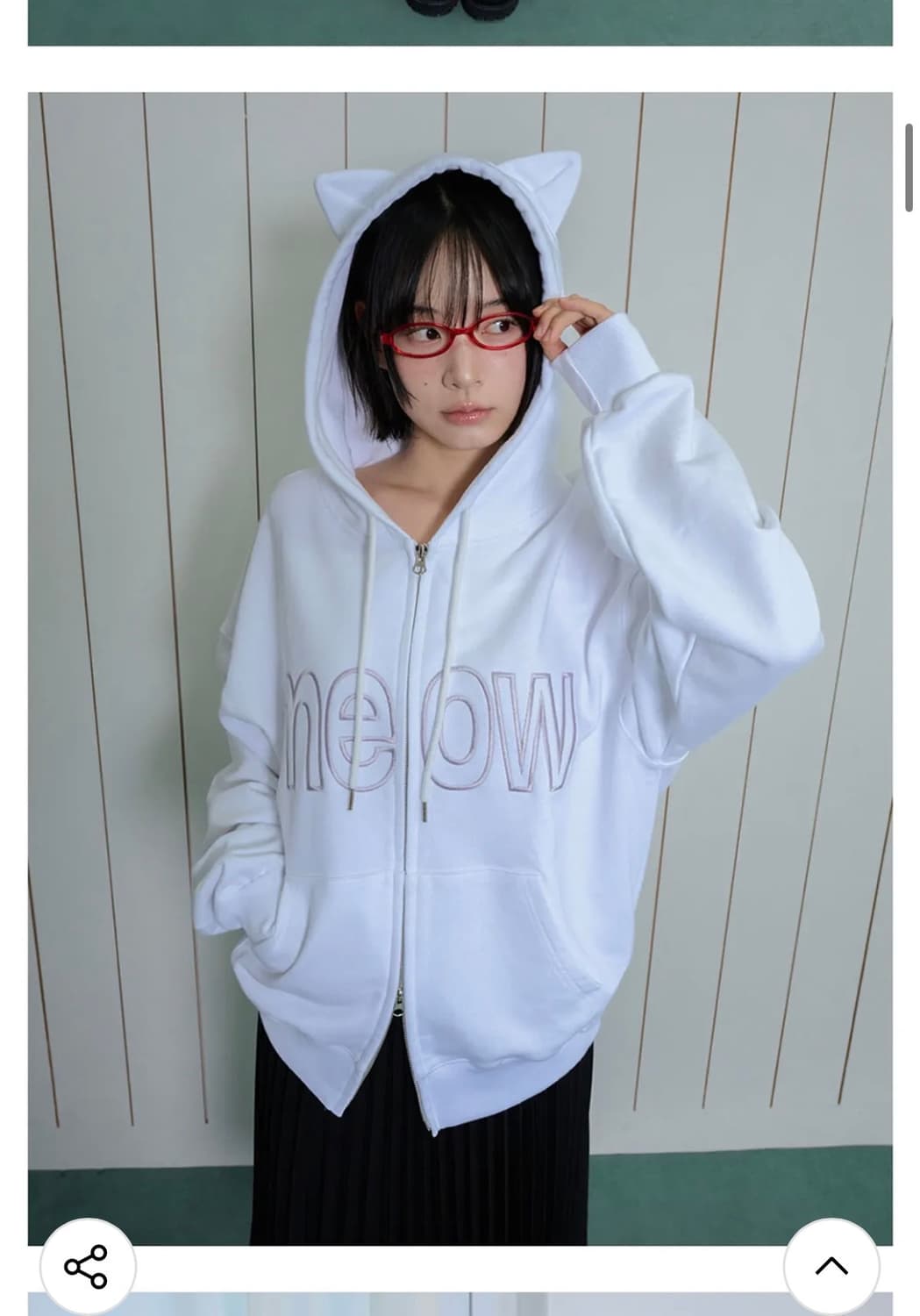새상품 잇자바이브 미야오투웨이 후드집업 화이트 상품이미지4