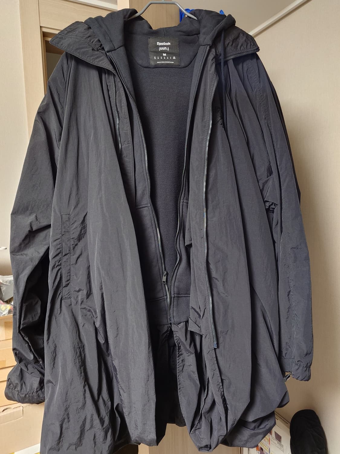 [M] 준지 리복 콜라보 후드 바람막이 블랙 상품이미지2