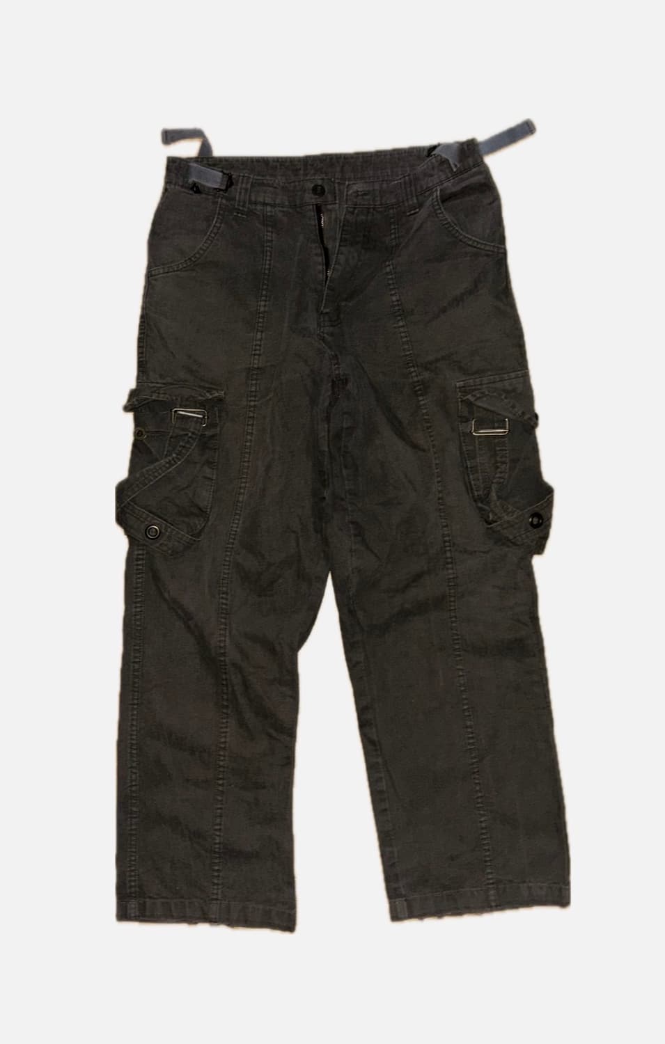 빈티지 본디지 디테일 고동색 브라운 와이드 카고팬츠 상품이미지2