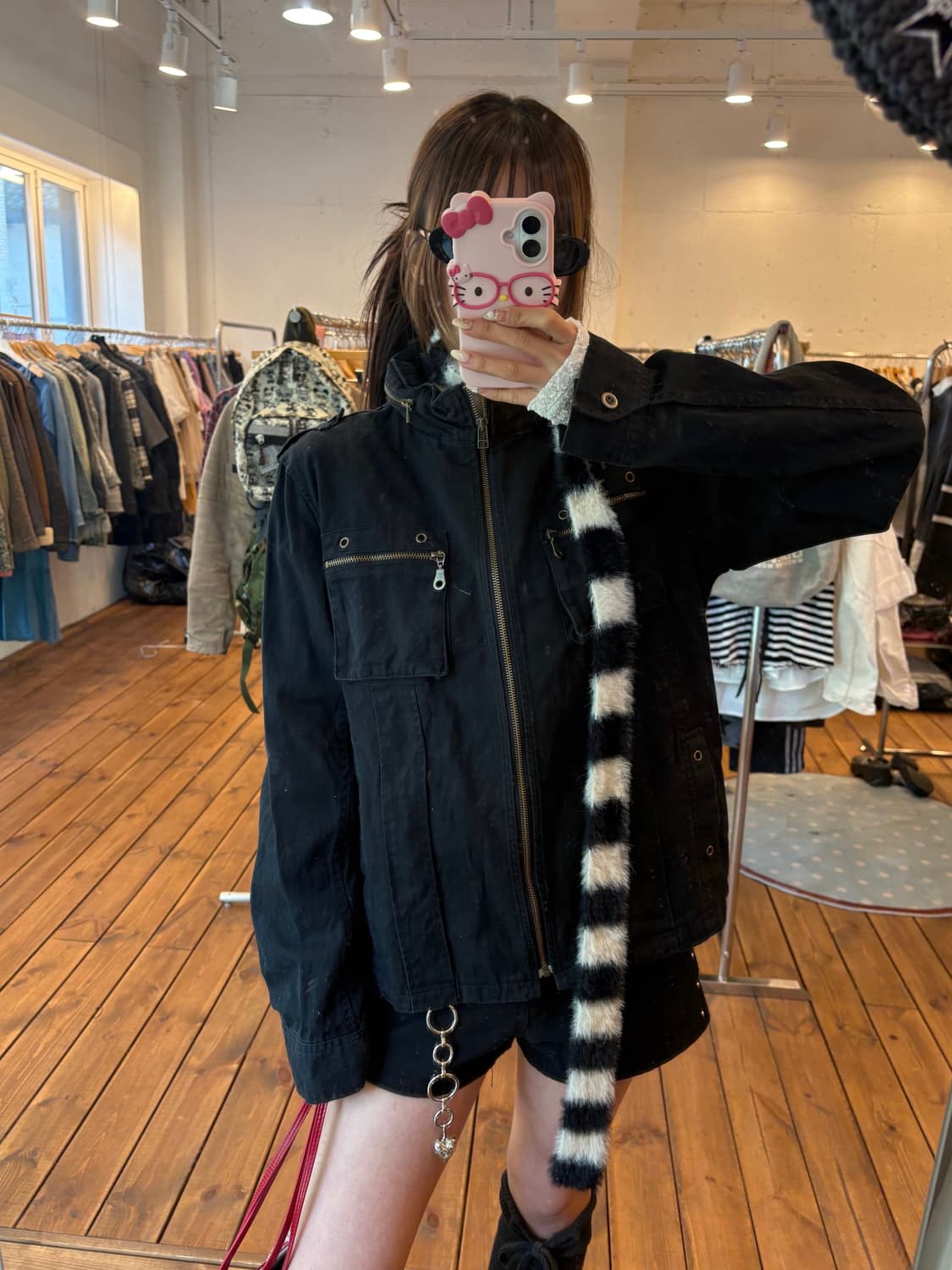 블랙 지퍼디테일 면자켓 상품이미지3