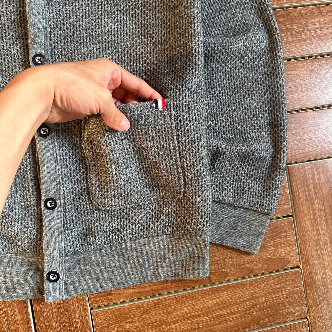Beams heart button knit cardigan 상품이미지3