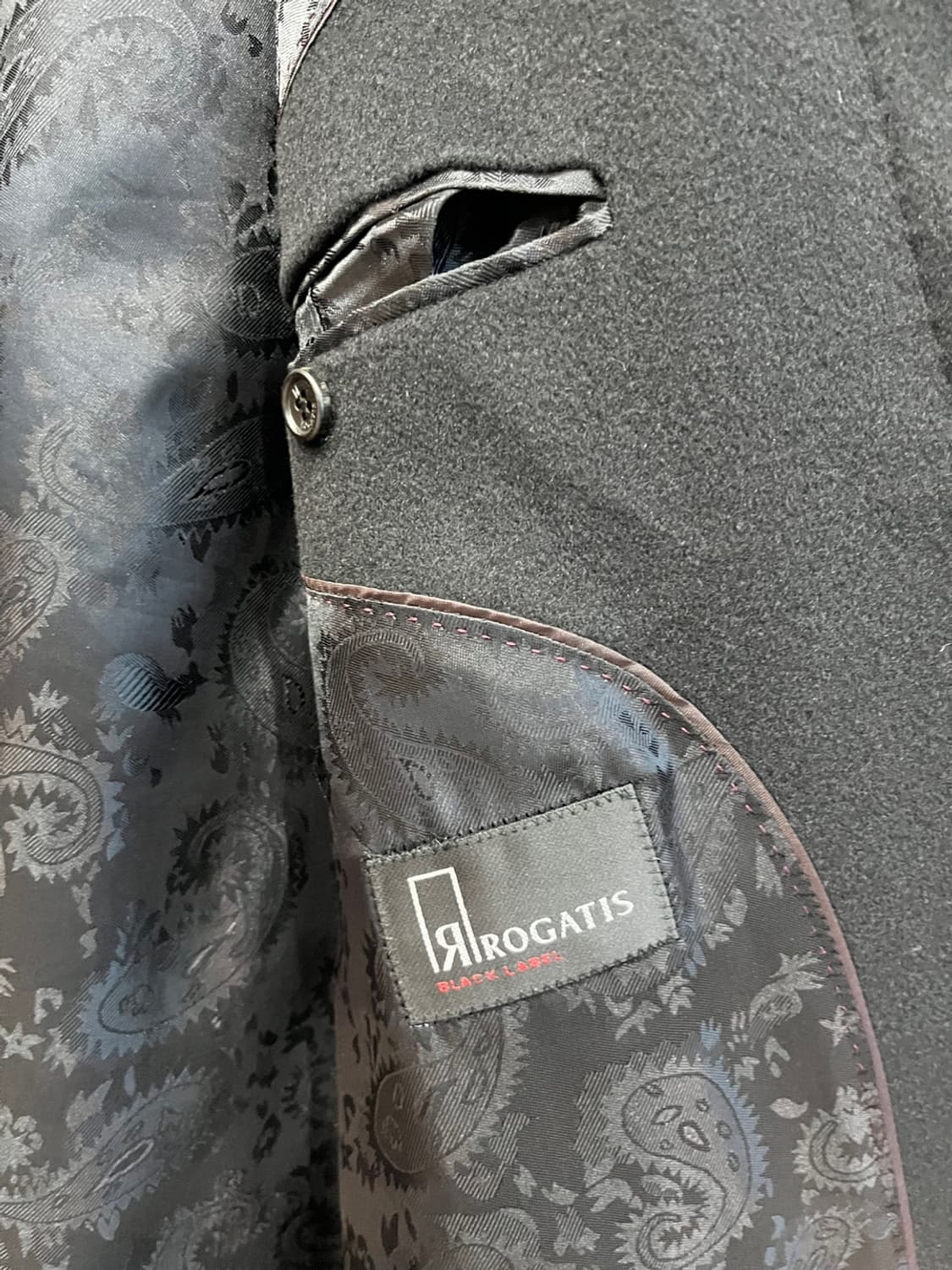 로가디스 캐시미어100% 하프 코트 블랙 95 상품이미지6