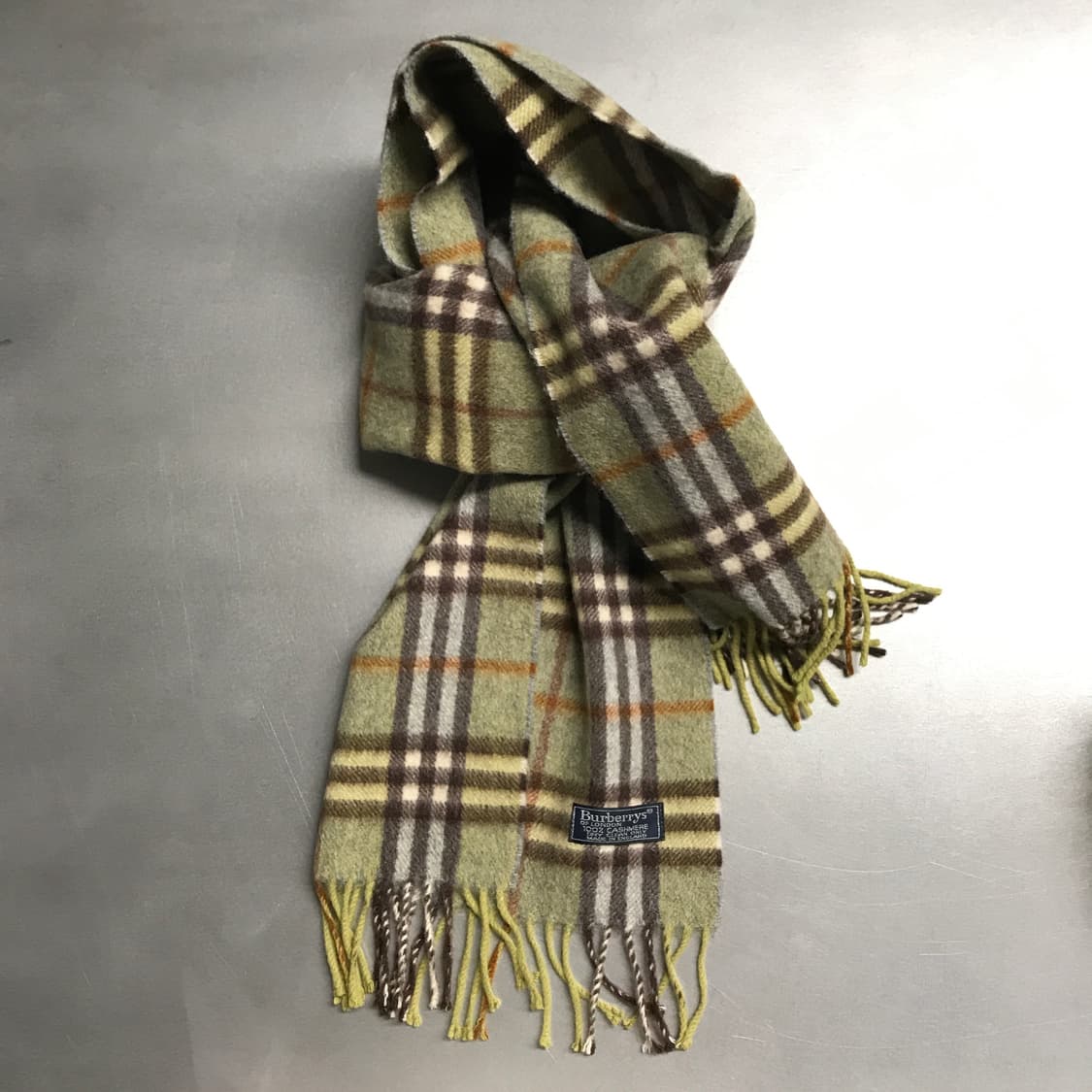 버버리 정품 캐시미어 머플러 그린 상품이미지4