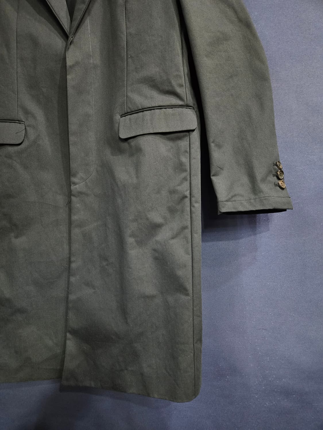 la douce 블랙차콜 남성 슬림핏 100 롱코트 상품이미지6