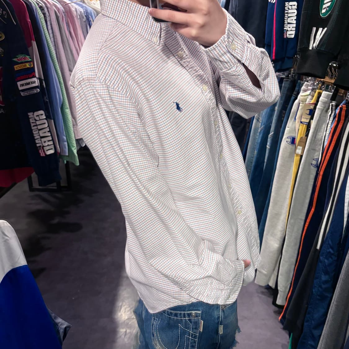 [IM] 폴로 랄프로렌 체크 셔츠 소라/브라운 상품이미지4
