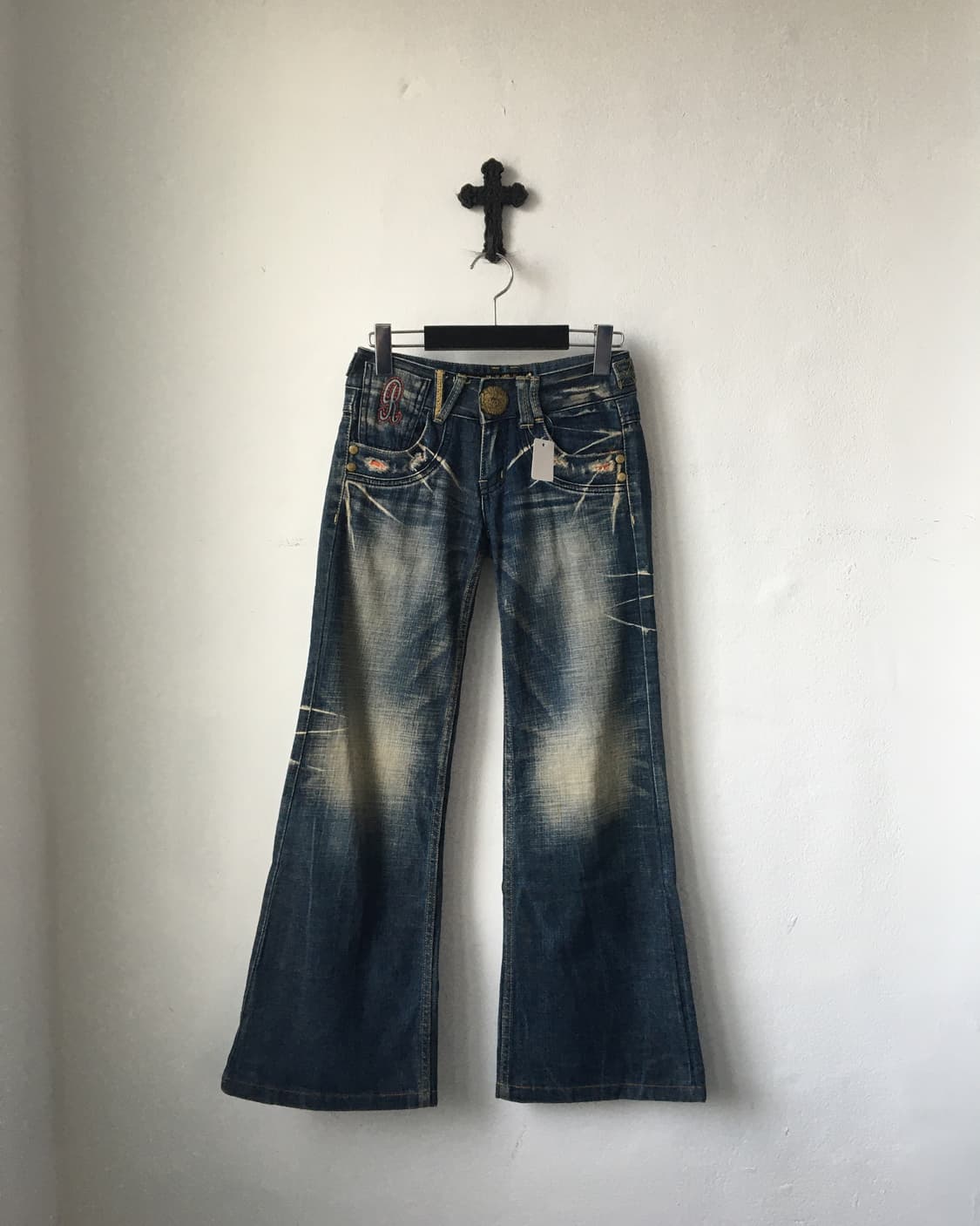 Back pocket point washing denim pants 상품이미지3