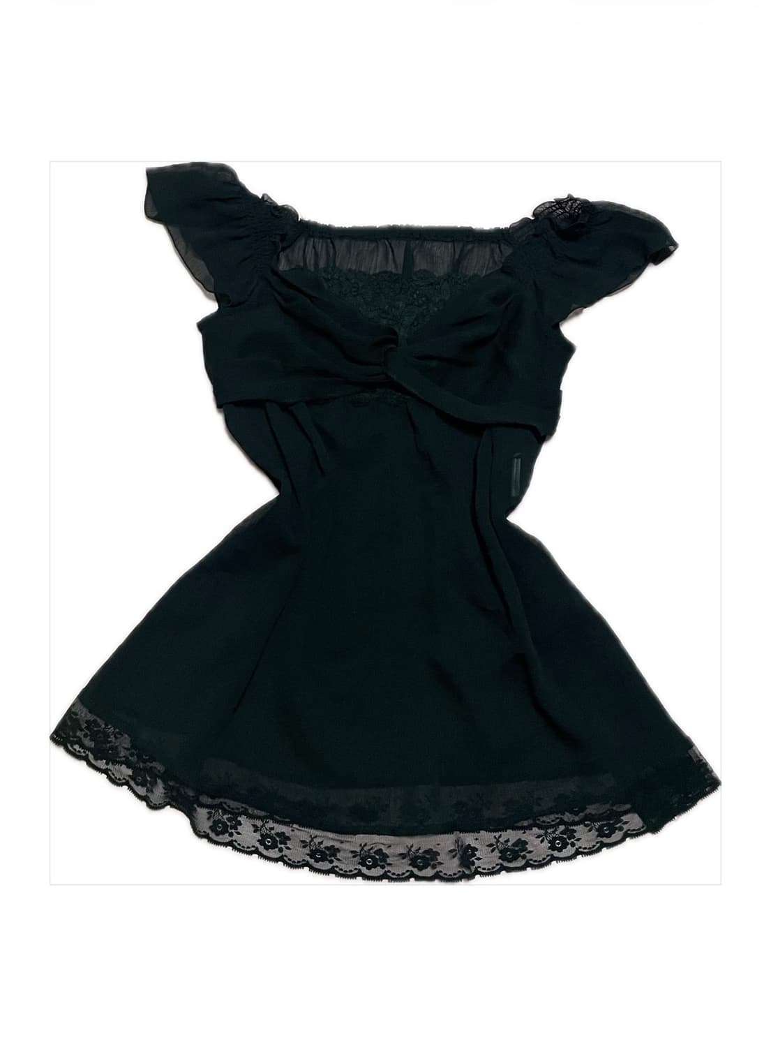 레스트로즈 빈티지 로걀탑 레이스 쉬폰 블라우스 상품이미지1