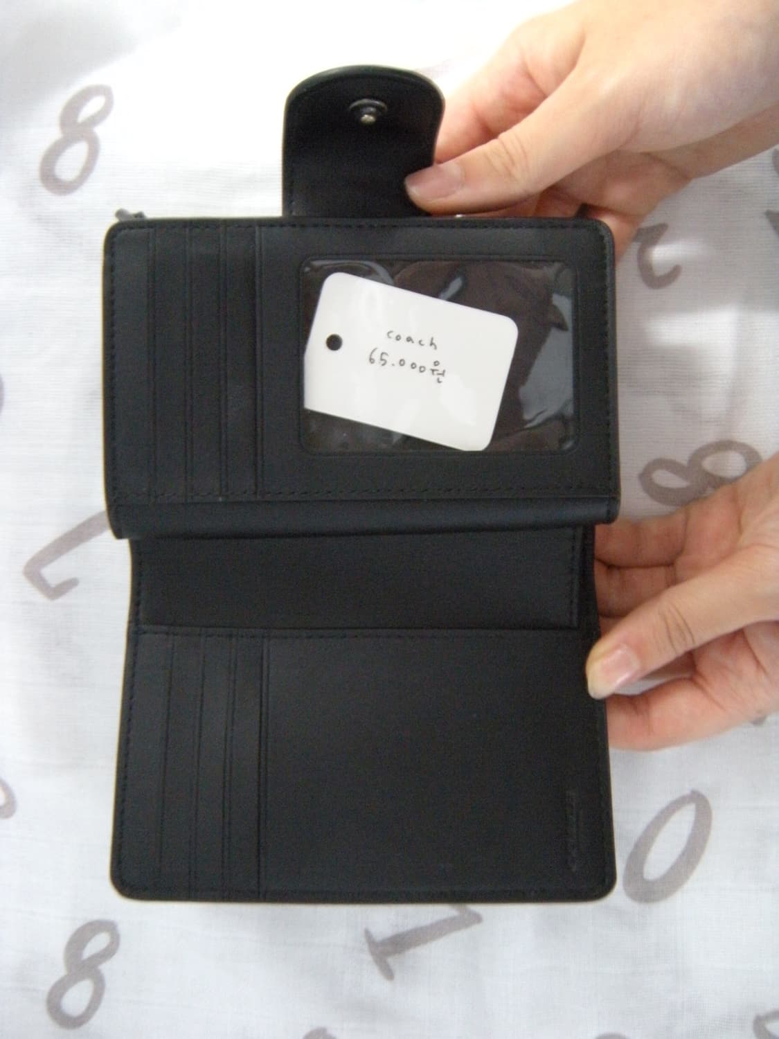 코치 시그니처 캔버스 미디움 코너 집 월렛 실버 그레파이트 블랙 상품이미지3