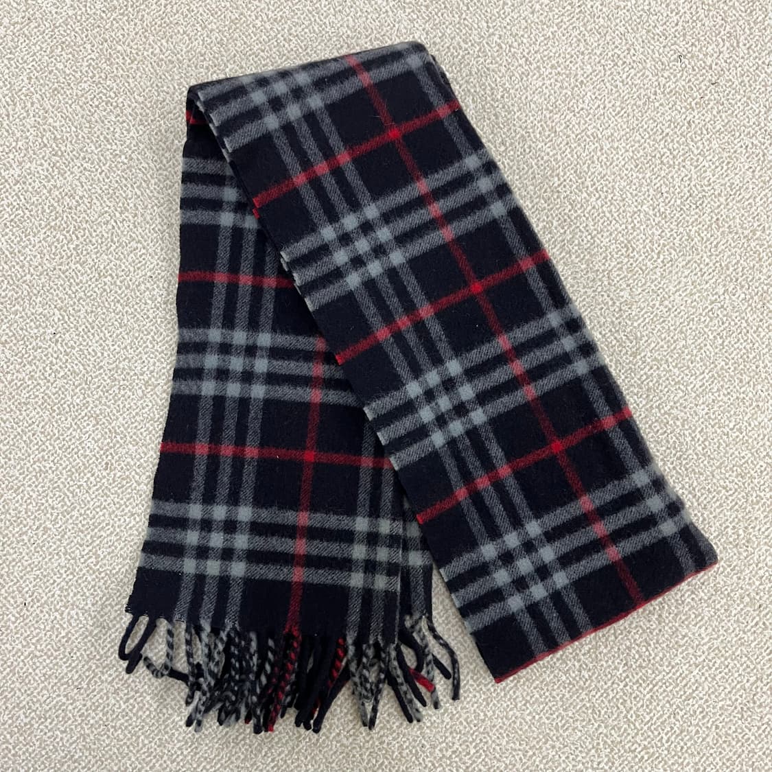 [실측확인] 클래식 네이비 노바체크 머플러 목도리 0106M1 상품이미지2