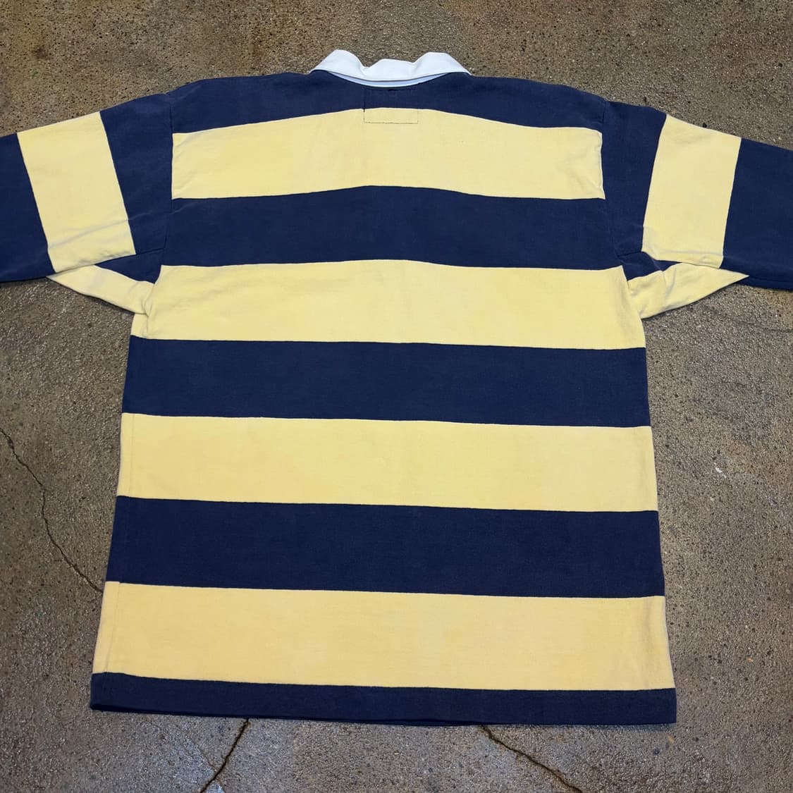 90s Made in USA 빈티지 랜드스앤드 헤비코튼 스트라이프 럭비티 상품이미지7