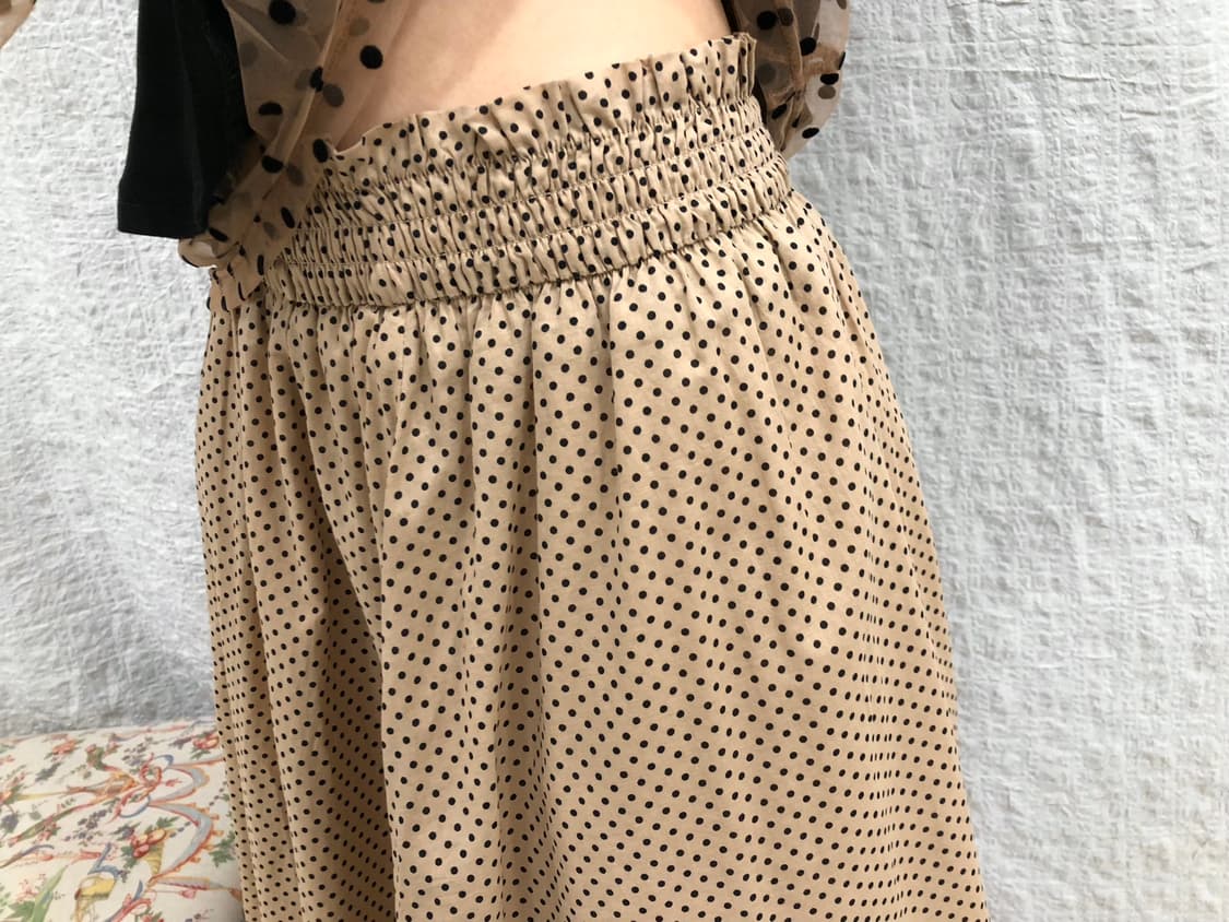 Polka beige banding skirt 상품이미지3