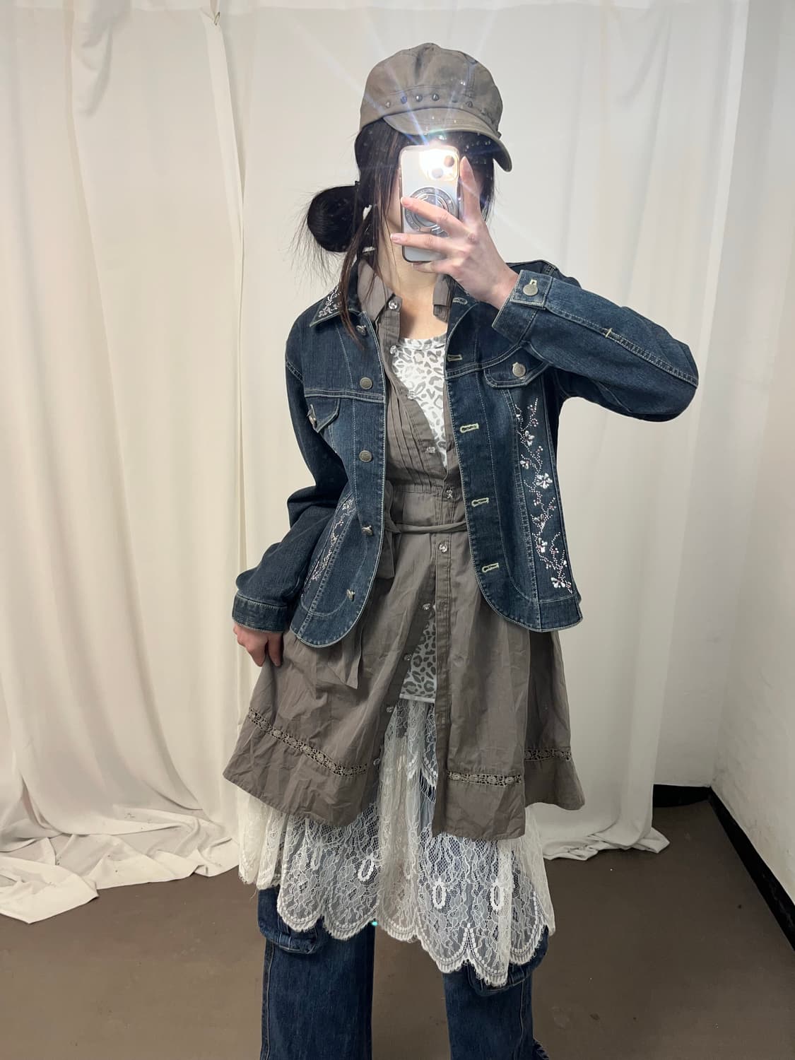 핀터레스트 무드 큐빅 페어리 데님 자켓 상품이미지1