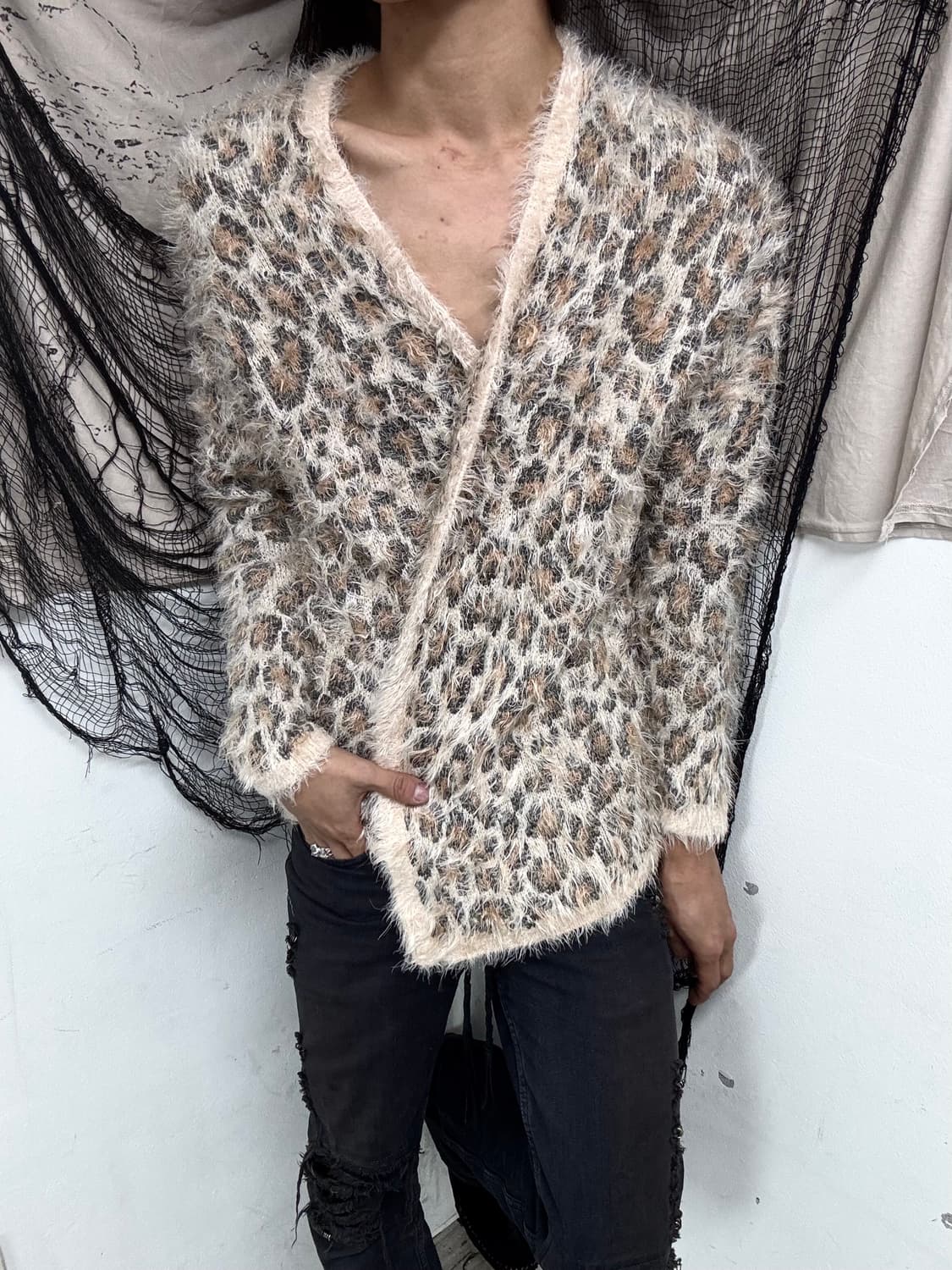 Leopard Fur Cardigan 상품이미지1