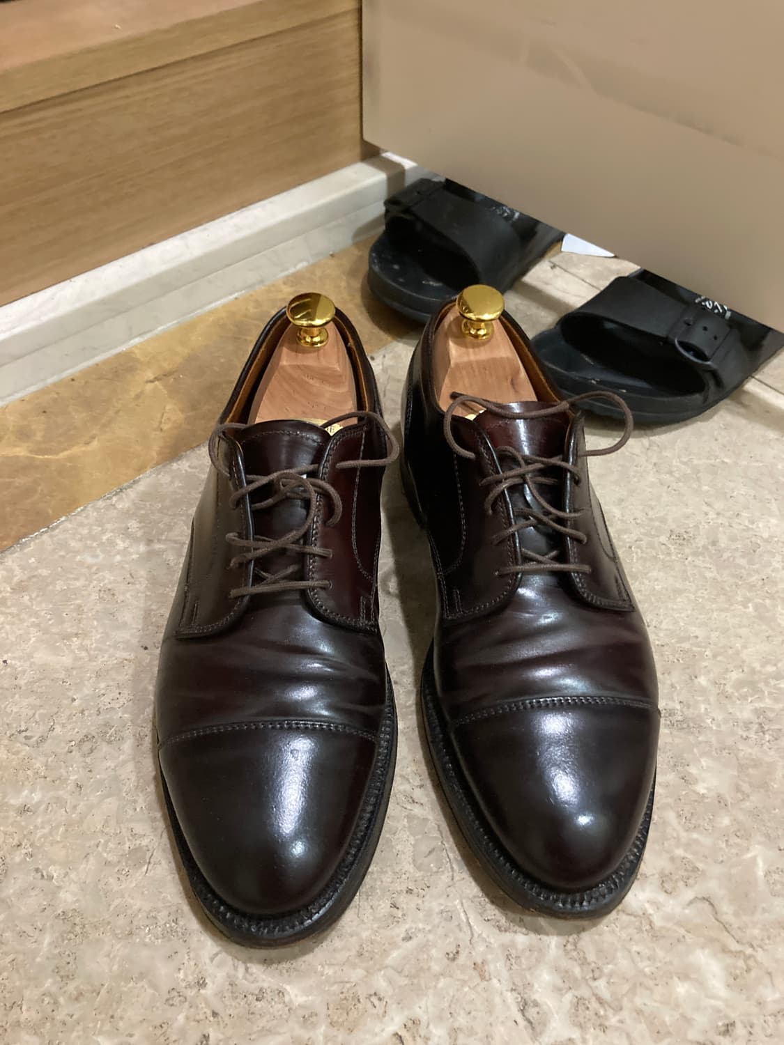 알든 코도반 2160 스트레이트 팁 블러쳐 6.5E 버건디 상품이미지2